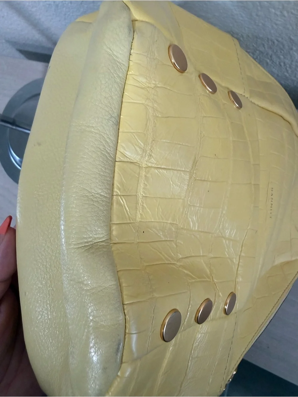 Hammitt Yellow Croc-Embossed Mini Backpack
